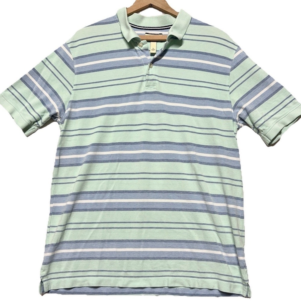 G.H. Bass & Co. Polo Shirt Mens‎ L Striped Heritage Preppy Retro Pastel Cotton